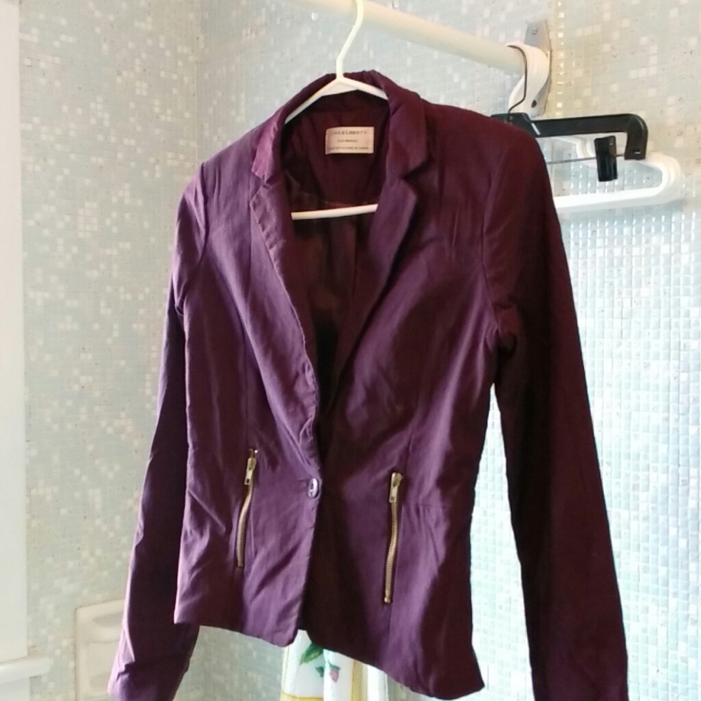 NWOT Love and Liberty deep purple jacket